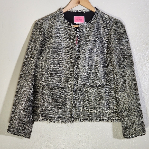Kate Spade Chic Black and White Tweed Jacket - Picture 1 of 6